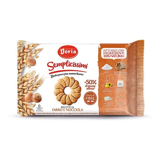 DORIA SEMPLICISSIMI BISCOTTI FARRO E NOCCIOLA 280 GR