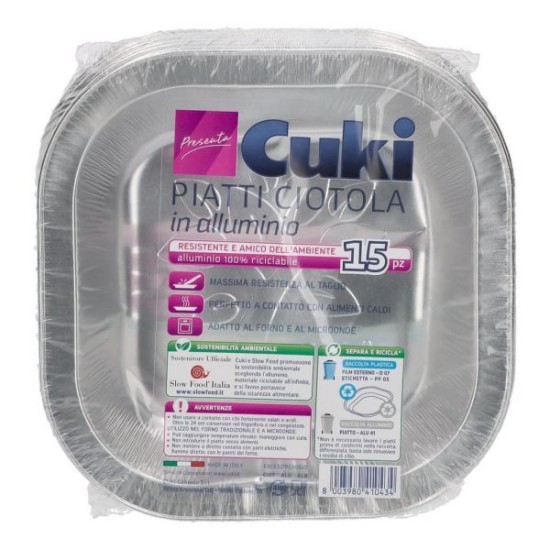 CUKI PIATTI ALLUMINIO CIOTOLA 15 PZ