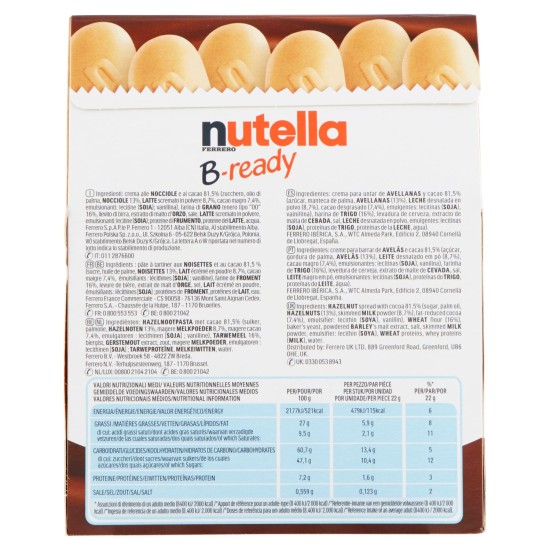 FERRERO NUTELLA B-READY CONFEZINE DA 6