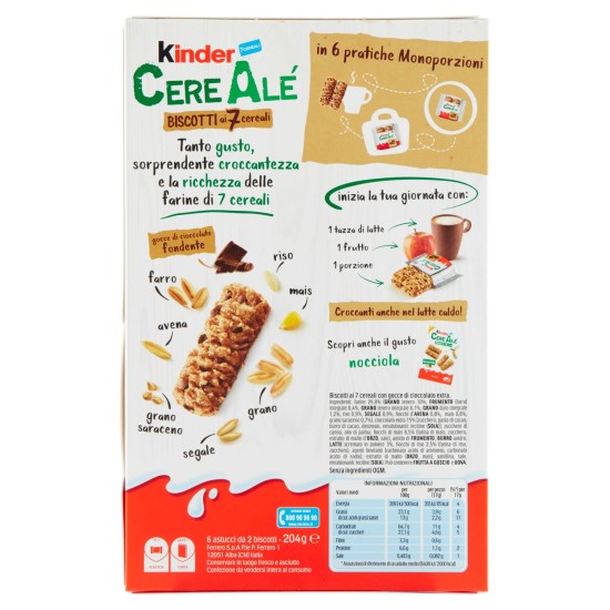 KINDER CEREALE BISCOTTI DARK 204 GR