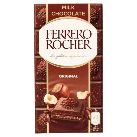 ROCHER TAVOLETTA CIOCCOLATO LATTE E NOCCIOLE GR 90