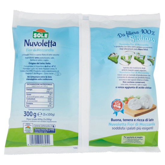 SOLE NUVOLETTA MOZZARELLA TRIS