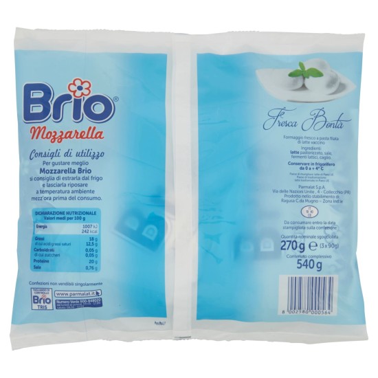 BRIO MOZZARELLA BUSTA DA 3 PER 90 GR