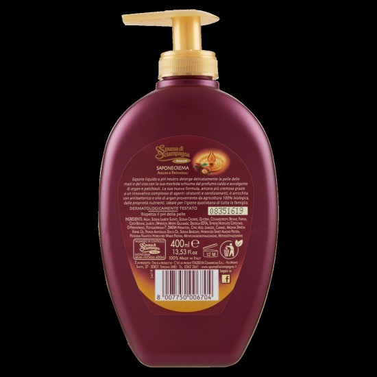 SPUMA DI SCIAMPAGNA SAPONE LIQUIDO 300 ML ARGAN E PATCHOULI