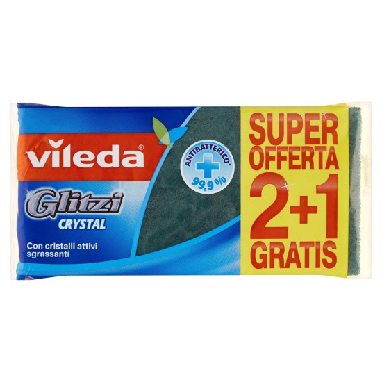 VILEDA GLITZI FIBRA VERDE SPUGNE 2 PIU' 1