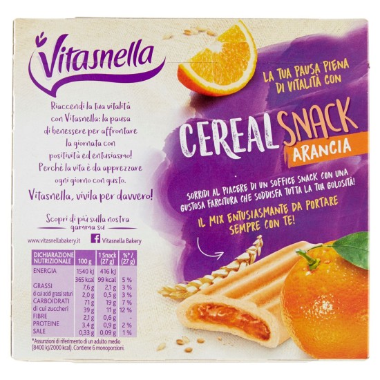 VITASNELLA SNACK ARANCIA 162 GR