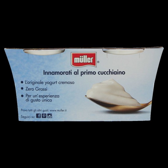 MULLER YOGURT BIANCO 0% 125X2    