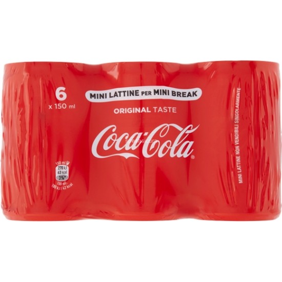 COCA COLA MINILATTINE CONFEZIONE 6 DA 15 CL