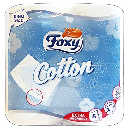 FOXY CARTA IGIENICA COTTON 5 VELI CONFEZIONE 4 ROTOLI