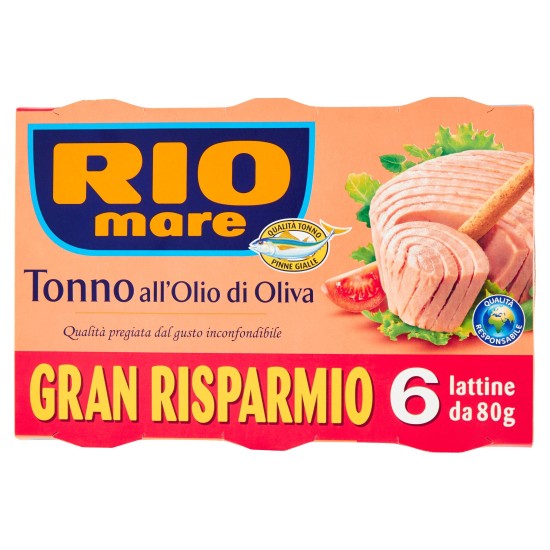 RIO MARE TONNO OLIO D'OLIVA 6 PER 80 GR WWF  