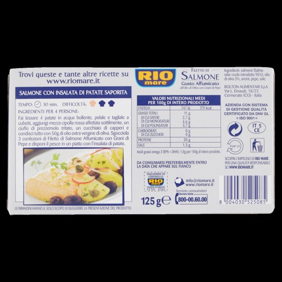 RIO MARE FILETTI SALMONE AFFUMICATO 125 GR 