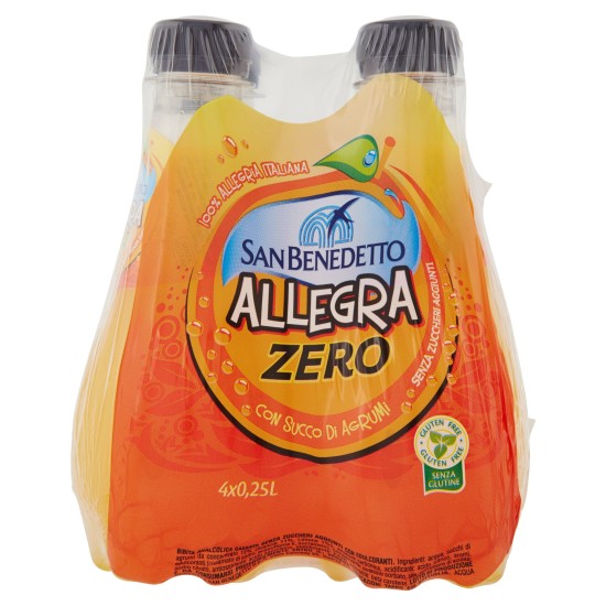 SAN BENEDETTO ALLEGRA CON SUCCO D'ARANCIA CONFEZIONE 4 DA 25 CL