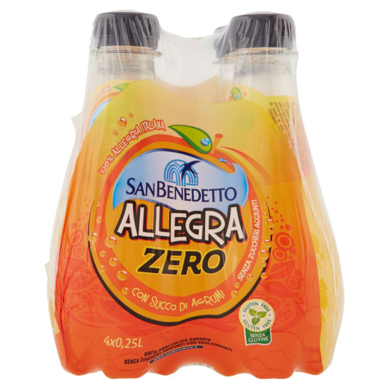 SAN BENEDETTO ALLEGRA CON SUCCO D'ARANCIA CONFEZIONE 4 DA 25 CL