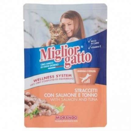 MIGLIOR GATTO STRACCETTI 100GR SALM/TONN