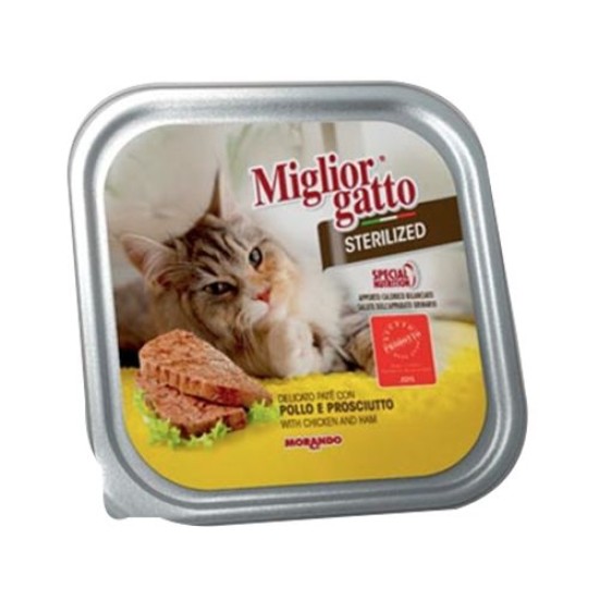 MIGLIOR GATTO STERIL PATE'100GR POLLO/PR