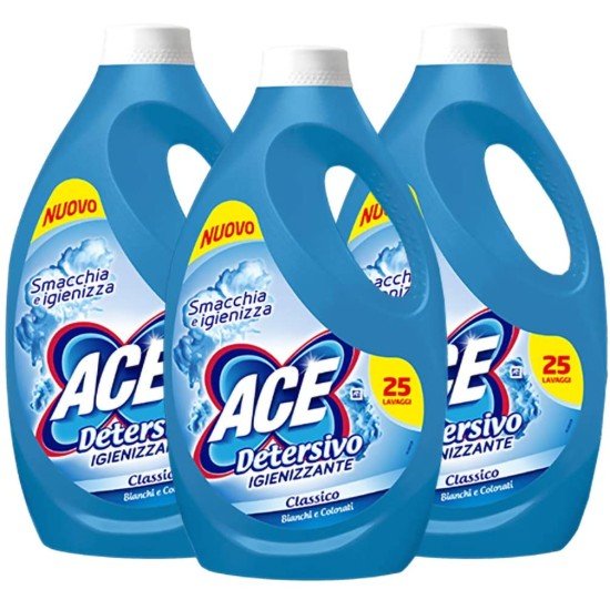 ACE LAVATRICE LIQUIDO 3 PER 25 LAVAGGI IGIENIZZANTE 