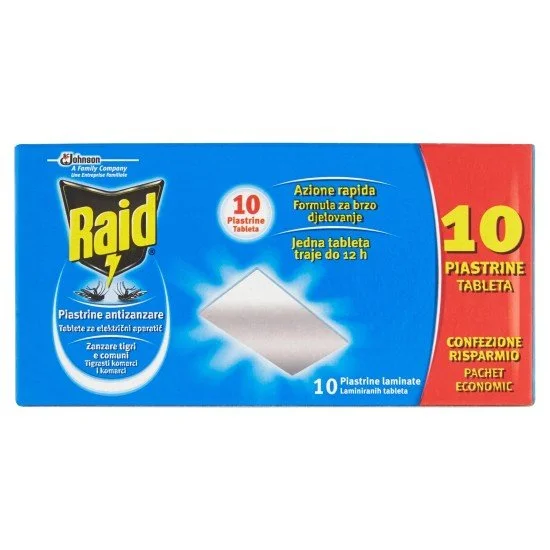 RAID PIASTRINE ANTIZANZARA 10 PEZZI