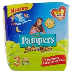 PAMPERS SOLE&LUNA*MIDI X 20