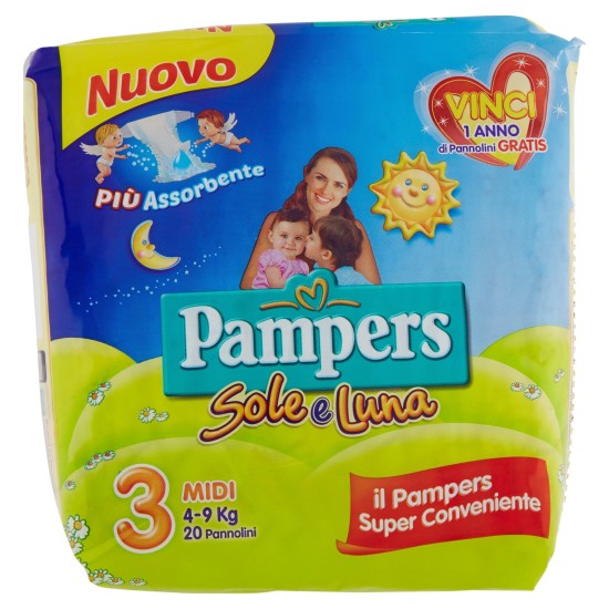 PAMPERS SOLE&LUNAMIDI X 20