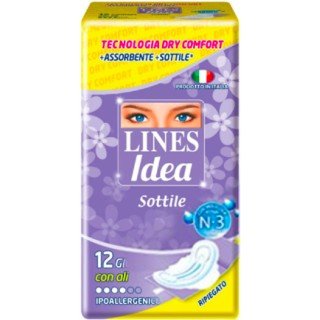 LINES IDEA SOTTILE RIPIEGATO CON ALI CONFEZIONE DA 12
