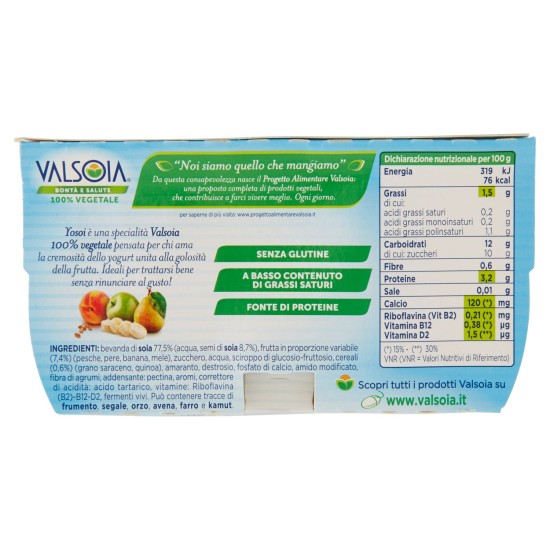 VALSOIA YOSOI CEREALI E FRUTTA 2x125g