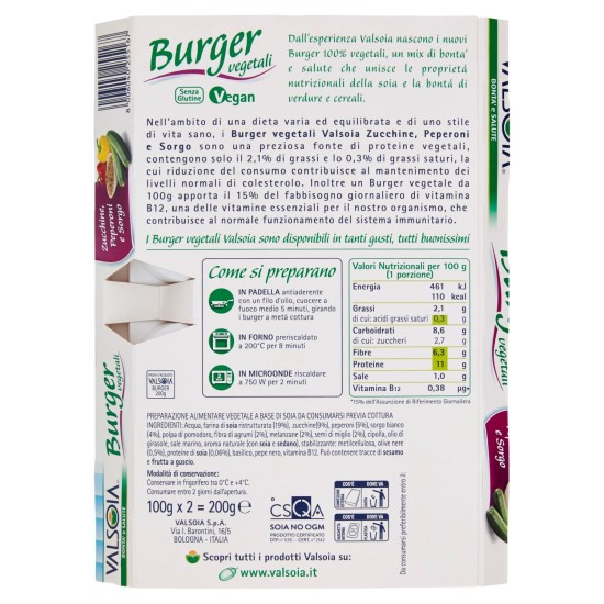 VALSOIA BURGER VEG.ZU/PE.G.200