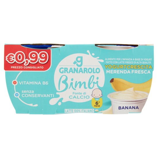 GRANAROLO YOGURT BABY BANANA GR 100 PER 2