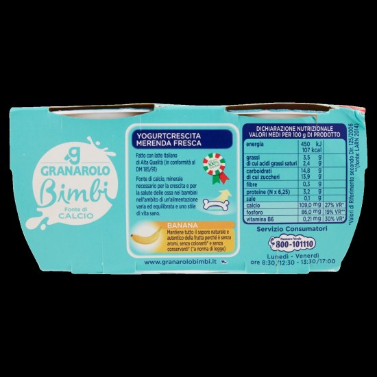 GRANAROLO YOGURT BABY BANANA GR 100 PER 2