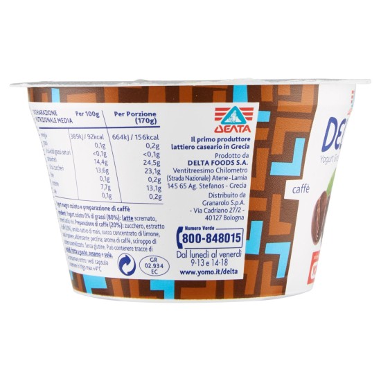 YOMO YOGURT GRECO DELTA CAFFE' GR 170