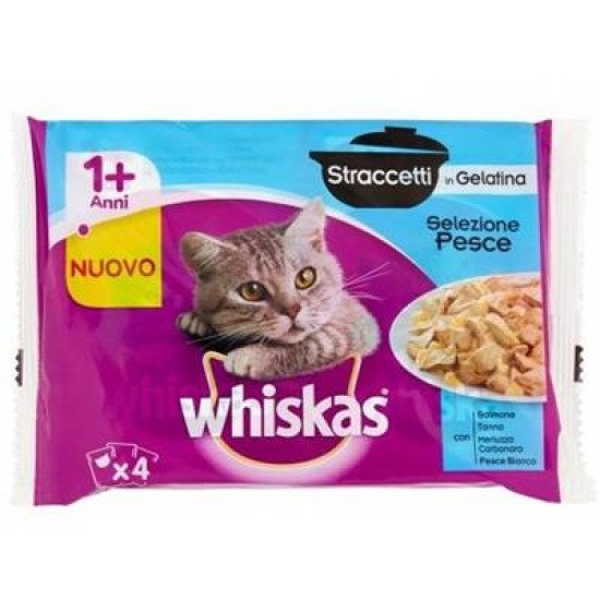 WHISKAS STRACCETTETTI PESCE 4 X 85 GR WHISKAS STRACCETTETTI PESCE 4 X 85 GR