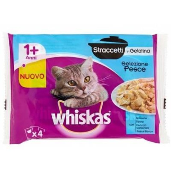 WHISKAS STRACCETTETTI PESCE 4 X 85 GR 