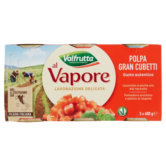 VALFRUTTA POLPA GRAN CUBETTI CONFEZIONE DA 3 PER 