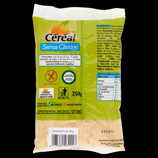 CEREAL SENZA GLUTINE PANGRATTATO GR 250 