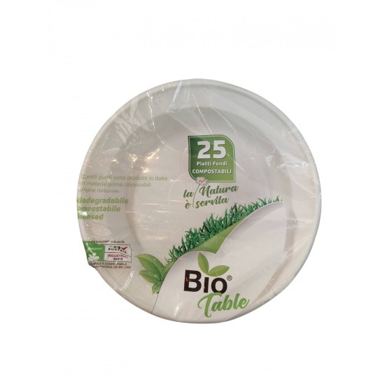 BIO TABLE PIATTI FONDI 25 PEZZI    