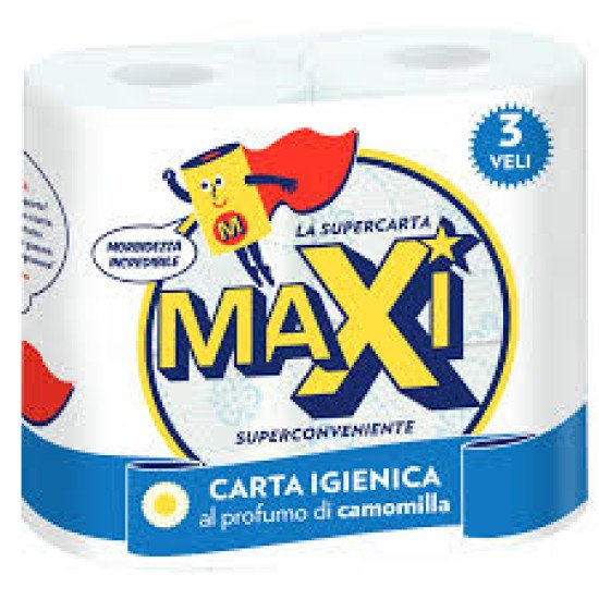 MAXI CARTA IGIENICA CAMOMILLA 4 ROTOLI PROFUMATI