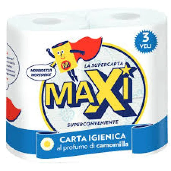 MAXI CARTA IGIENICA CAMOMILLA 4 ROTOLI PROFUMATI