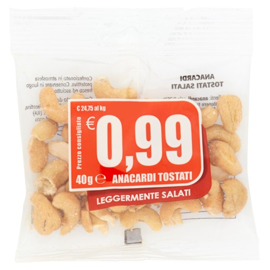 EURO COMPANY ANACARDI TOSTATI 40 GR