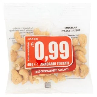 EURO COMPANY ANACARDI TOSTATI 40 GR EURO COMPANY ANACARDI TOSTATI 40 GR
