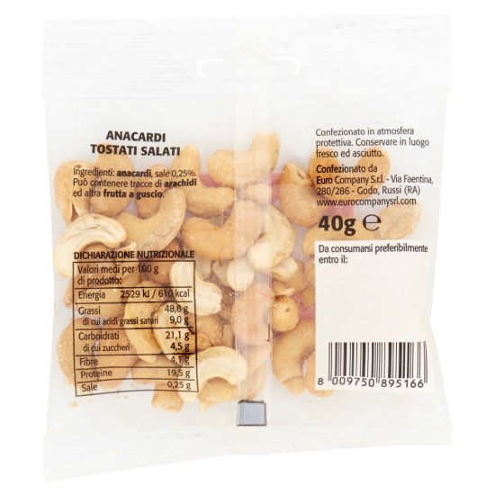 EURO COMPANY ANACARDI TOSTATI 40 GR