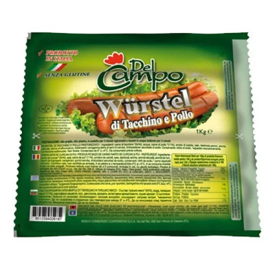 DEL CAMPO WURSTEL POLLO KG.1
