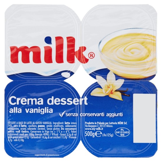 MILK CREMA VANIGLIA GR.125X4 