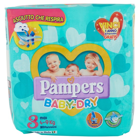 PAMPERS BABY DRY MIDI 4/9kg