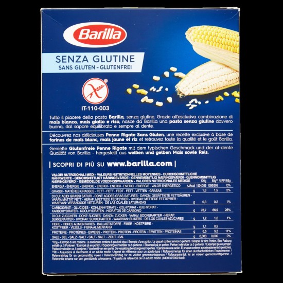 BARILLA SENZA GLUTINE PENNE RIGATE 