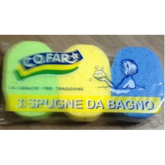 COFAR SPUGNA BAGNO OVALE CONFEZIONE DA 3