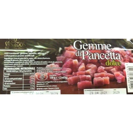 VAN LOON PANCETTA CUBETTI DOLCE 65 PER 2