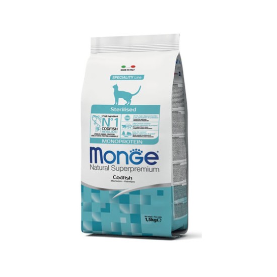 MONGE CAT STER. MERLUZZO 1,5 KG