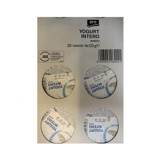 YOGURT INTERO BIANCO ARO N. 20 X 125 GR YOGURT INTERO BIANCO ARO N. 20 X 125 GR