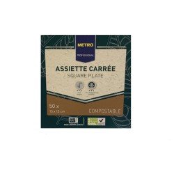PIATTI COMPOSTABILI QUADRATI METRO CHEF 15 X 15 CM PZ 50 PIATTI COMPOSTABILI QUADRATI METRO CHEF 15 X 15 CM PZ 50