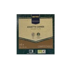 PIATTI COMPOSTABILI QUADRATI METRO CHEF 26 X 26 CM PZ 50 PIATTI COMPOSTABILI QUADRATI METRO CHEF 26 X 26 CM PZ 50