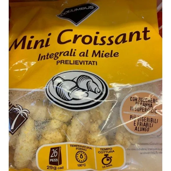 COLUMBUS MINI CROISSANT INREGRALI AL MIELE 26 PZ SURGELATI COLUMBUS MINI CROISSANT INREGRALI AL MIELE 26 PZ SURGELATI